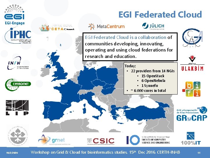 EGI Federated Cloud is a collaboration of communities developing, innovating, operating and using cloud