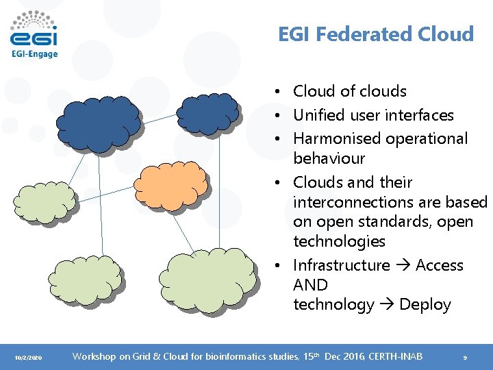 EGI Federated Cloud • Cloud of clouds • Unified user interfaces • Harmonised operational