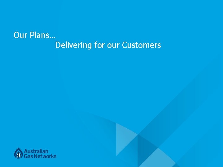 Our Plans… Delivering for our Customers Our Plans… Delivering for our Customers