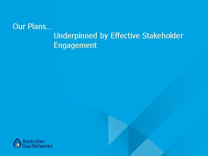 Our Plans… Underpinned by Effective Stakeholder Engagement Our Plans… Underpinned by Effective Stakeholder Engagement