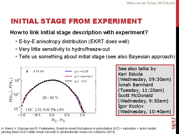 Wilke van der Schee, MIT/Utrecht INITIAL STAGE FROM EXPERIMENT How to link initial stage