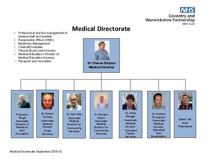  • Professional and line management of medical staff and dentists • Responsible Officer
