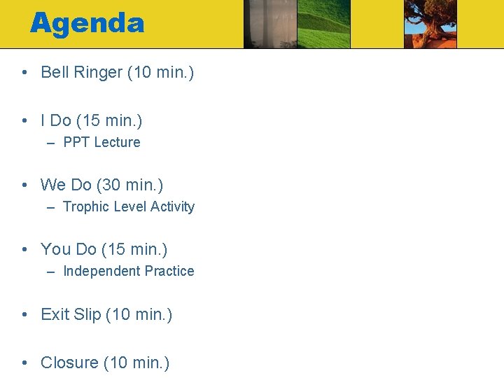 Agenda • Bell Ringer (10 min. ) • I Do (15 min. ) –