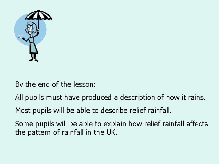 By the end of the lesson: All pupils must have produced a description of
