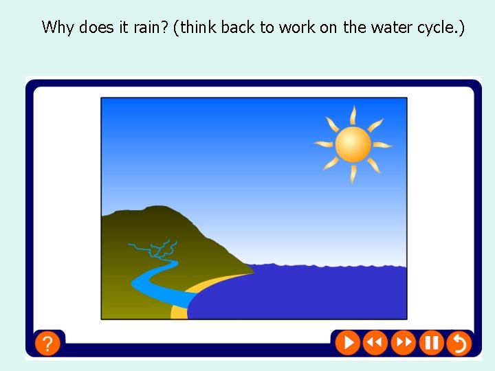 Why does it rain? (think back to work on the water cycle. ) 