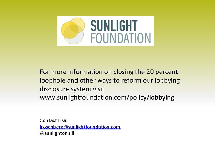For more information on closing the 20 percent loophole and other ways to reform