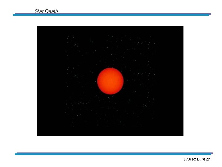Star Death Dr Matt Burleigh 