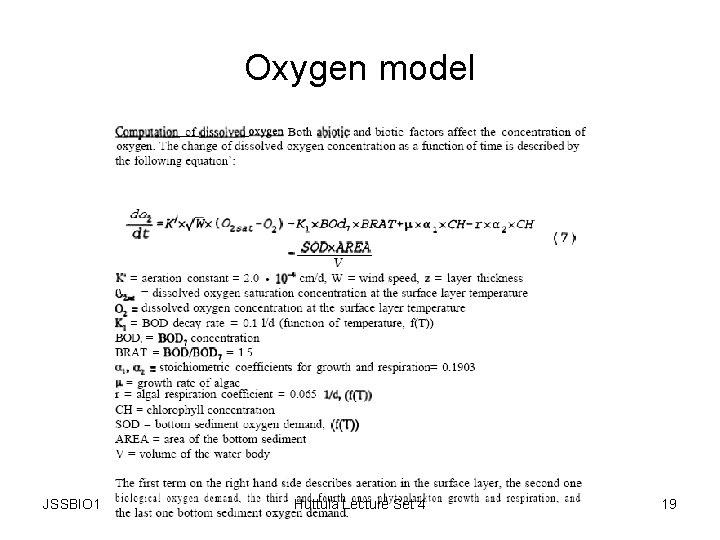 Oxygen model JSSBIO 1 Huttula Lecture Set 4 19 