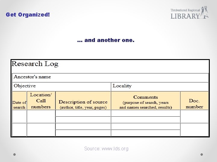 Get Organized! … and another one. Source: www. lds. org 