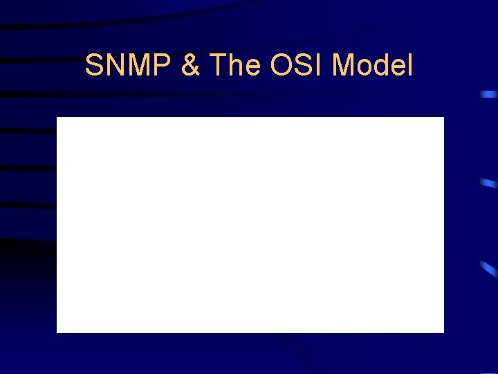 SNMP & The OSI Model 
