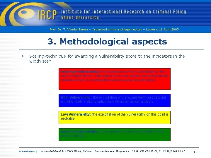 Prof. Dr. T. Vander Beken – Organised crime and legal sectors – Leuven, 11
