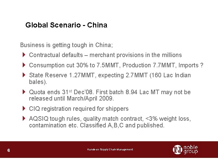 Global Scenario - China Business is getting tough in China; 4 Contractual defaults –