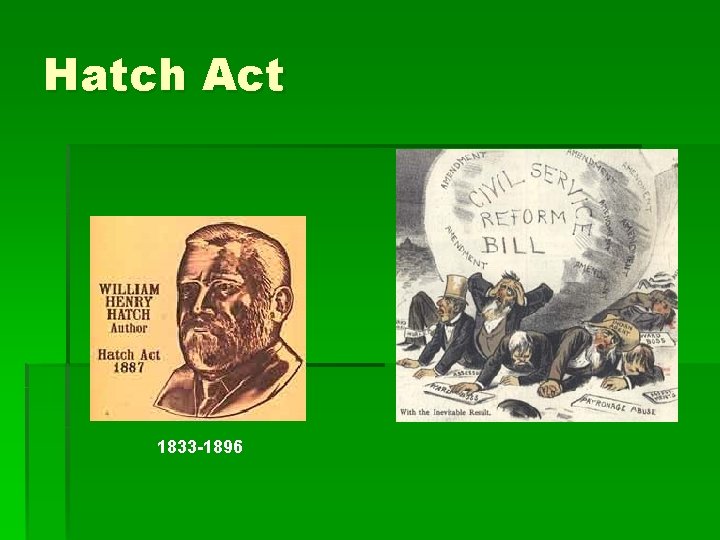 Hatch Act 1833 -1896 