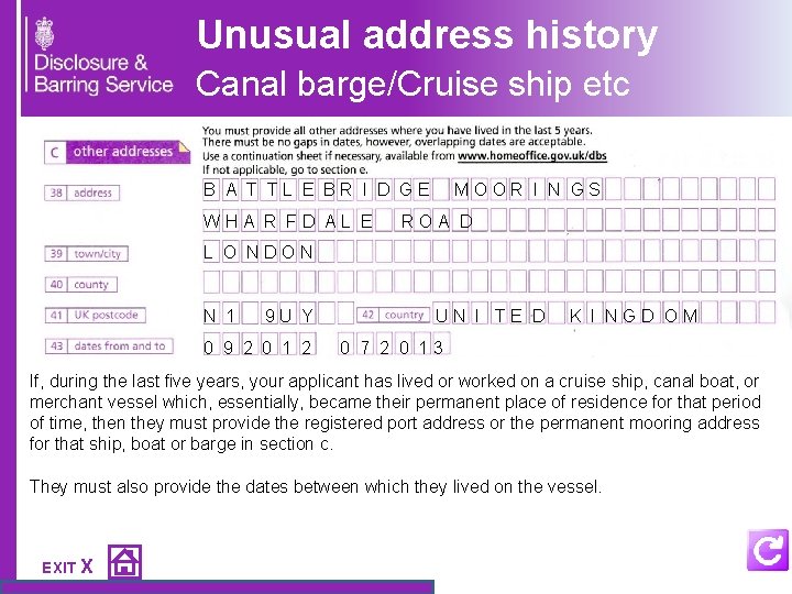 Unusual address history Canal barge/Cruise ship etc B A T T L E B