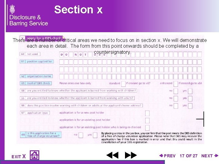 Section x There a number of critical areas we need to focus on in