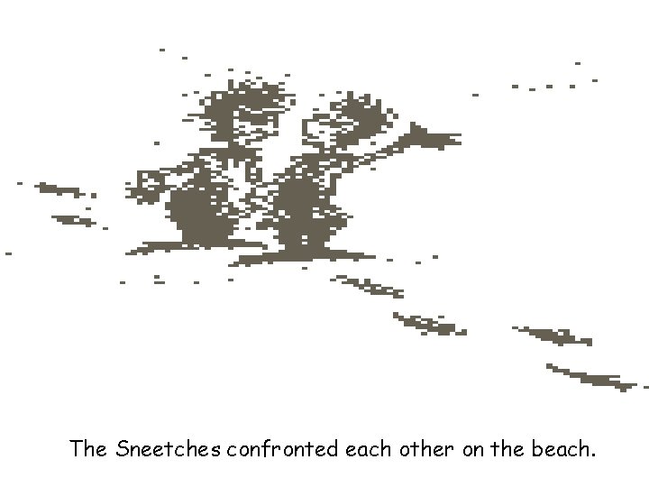 The Sneetches confronted each other on the beach. 