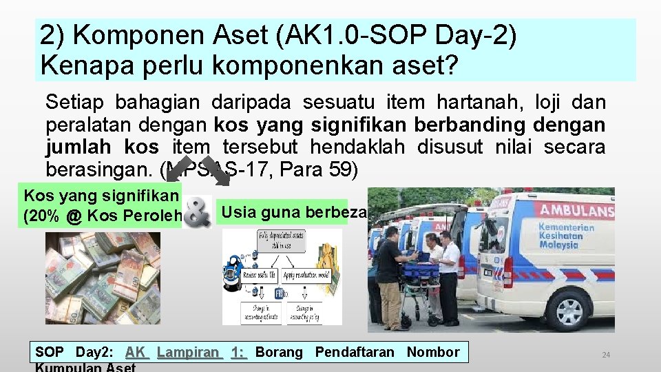 2) Komponen Aset (AK 1. 0 -SOP Day-2) Kenapa perlu komponenkan aset? Setiap bahagian