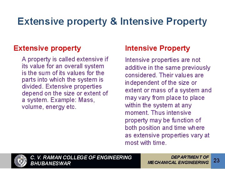 Extensive property & Intensive Property Extensive property A property is called extensive if its