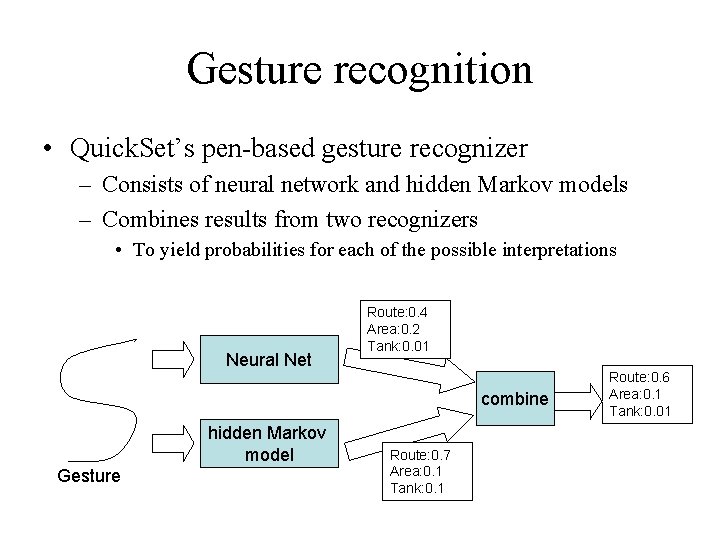 Gesture recognition • Quick. Set’s pen-based gesture recognizer – Consists of neural network and