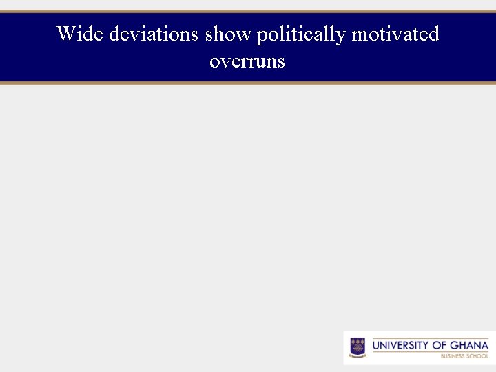 Wide deviations show politically motivated overruns 