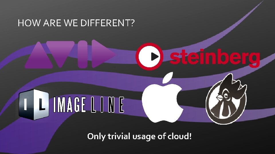 HOW ARE WE DIFFERENT? Only trivial usage of cloud! 