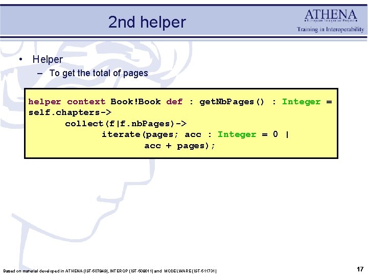 2 nd helper • Helper – To get the total of pages helper context