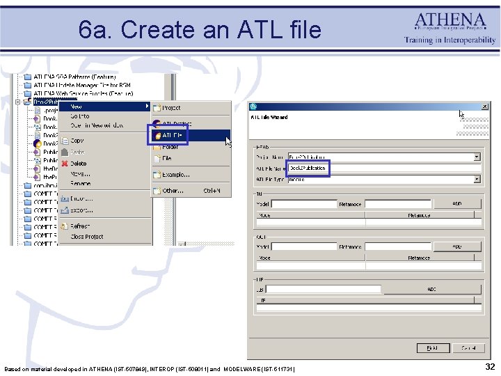 6 a. Create an ATL file Based on material developed in ATHENA (IST-507849), INTEROP
