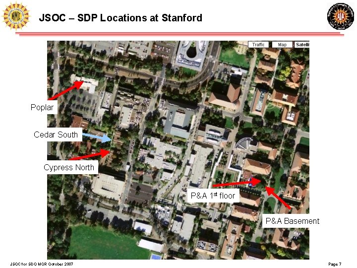 JSOC – SDP Locations at Stanford Poplar Cedar South Cypress North P&A 1 st