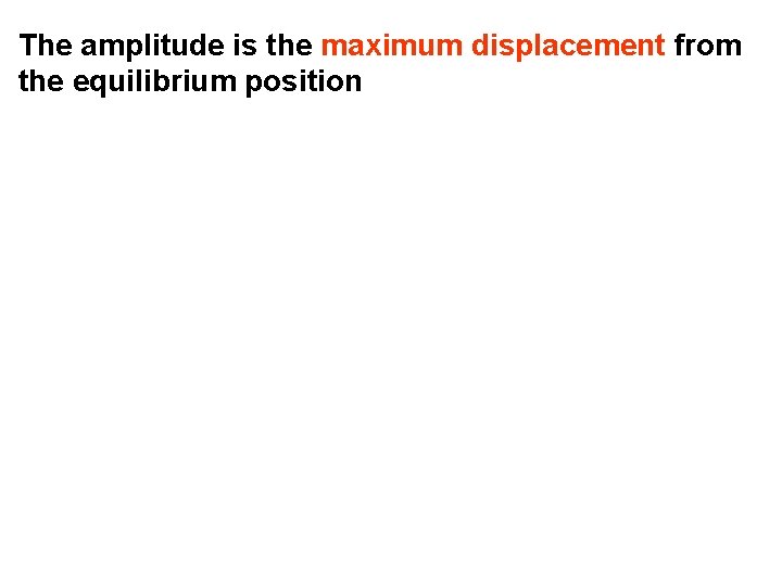 The amplitude is the maximum displacement from the equilibrium position 