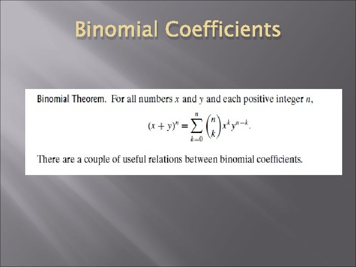 Binomial Coefficients 