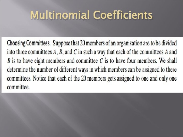 Multinomial Coefficients 