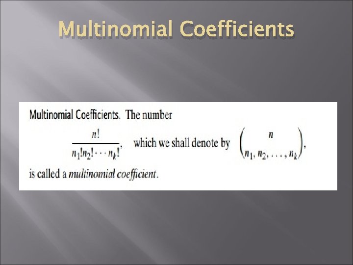 Multinomial Coefficients 