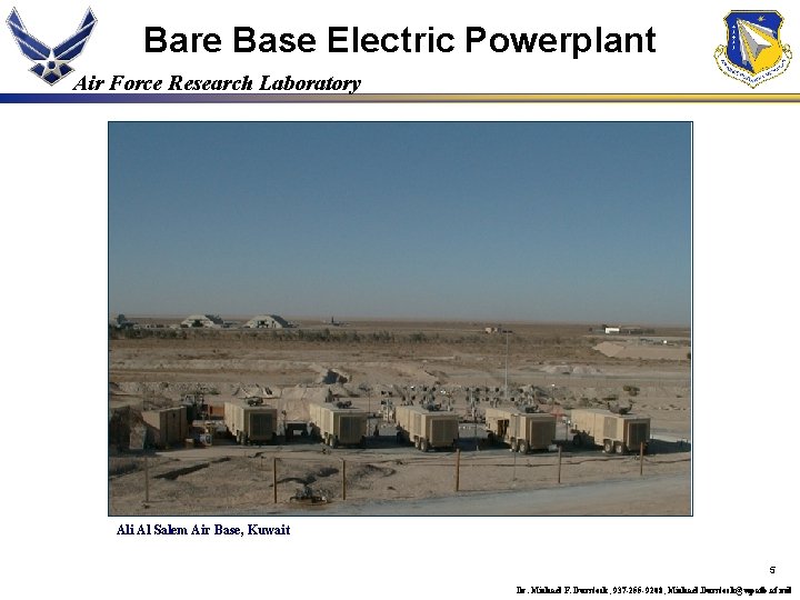 Bare Base Electric Powerplant Air Force Research Laboratory Ali Al Salem Air Base, Kuwait