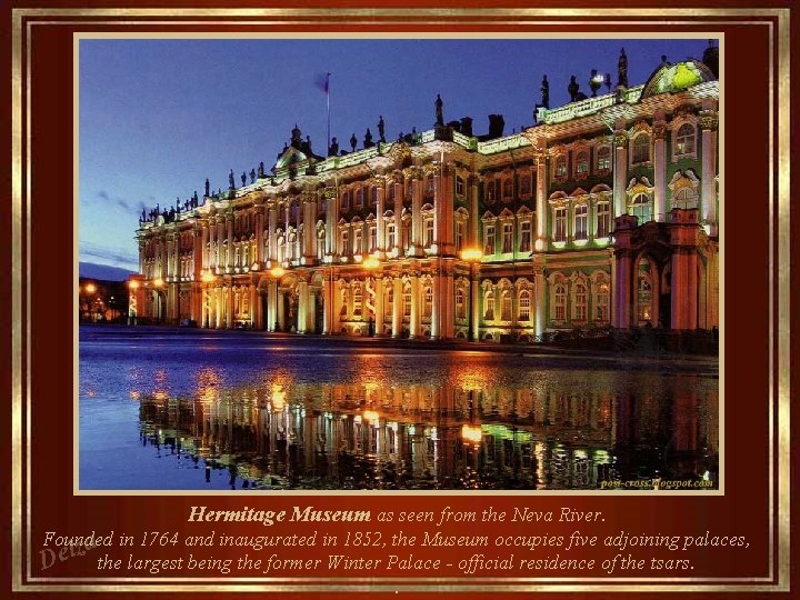 Hermitage Museum as seen from the Neva River. Founded in 1764 and inaugurated in