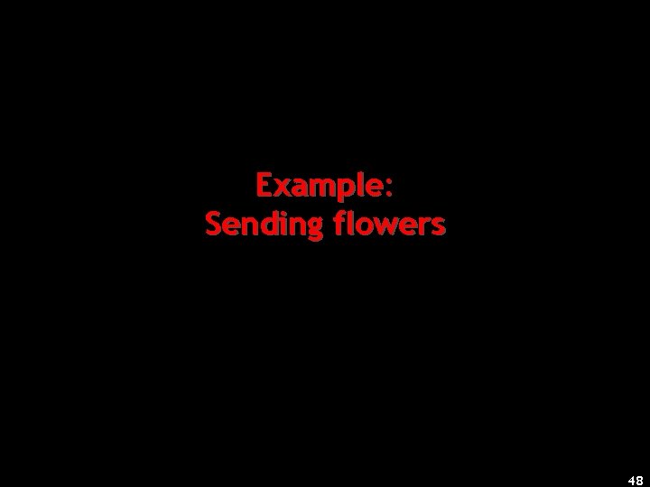 Example: Sending flowers 48 