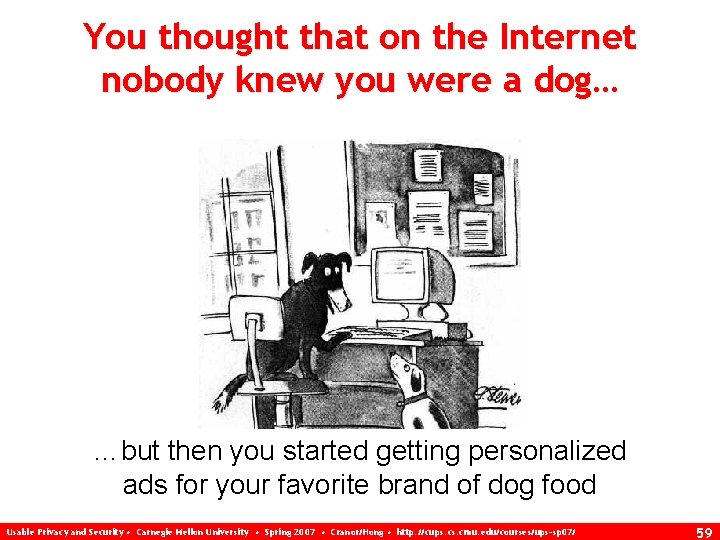 You thought that on the Internet nobody knew you were a dog… …but then