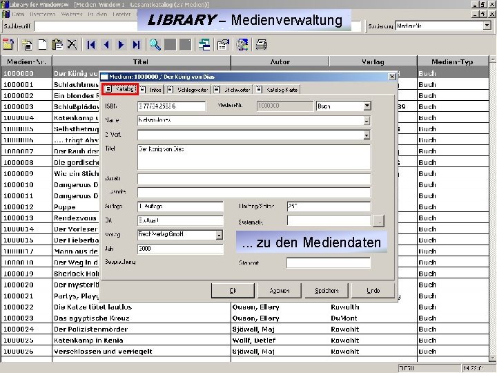 LIBRARY – Medienverwaltung . . . zu den Mediendaten 