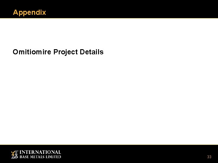 Appendix Omitiomire Project Details 33 