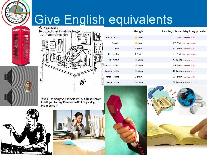 Give English equivalents 