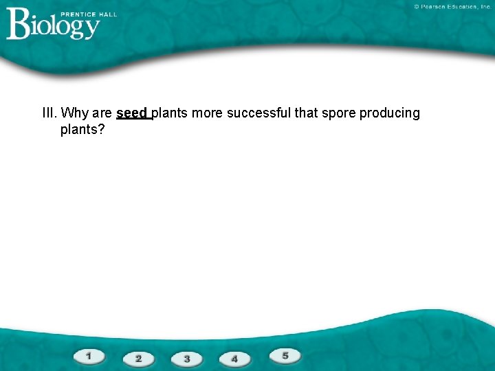 III. Why are seed plants more successful that spore producing plants? 