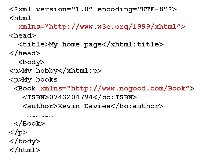 <? xml version=“ 1. 0” encoding=“UTF-8”? > <html xmlns=“http: //www. w 3 c. org/1999/xhtml”>