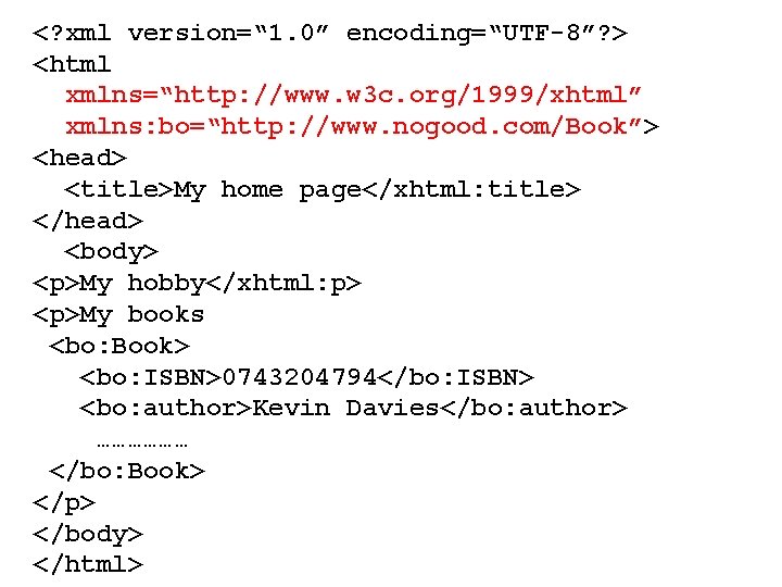 <? xml version=“ 1. 0” encoding=“UTF-8”? > <html xmlns=“http: //www. w 3 c. org/1999/xhtml”