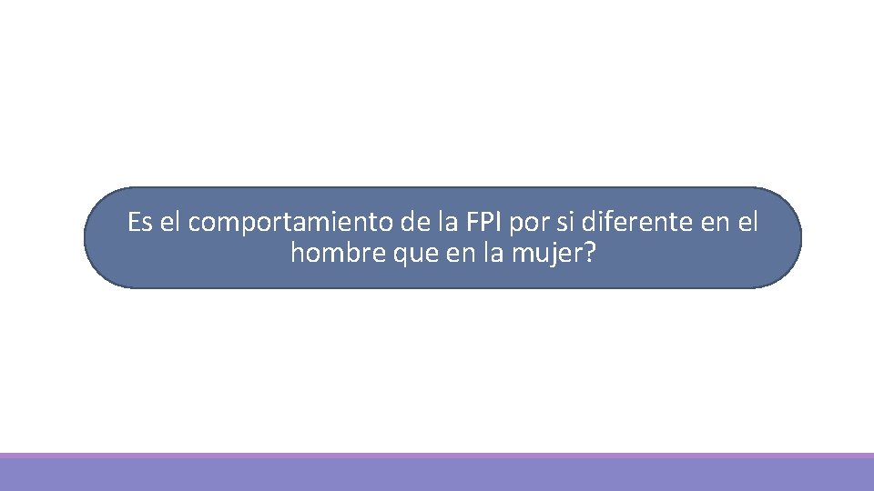 Es el comportamiento de la FPI por si diferente en el hombre que en