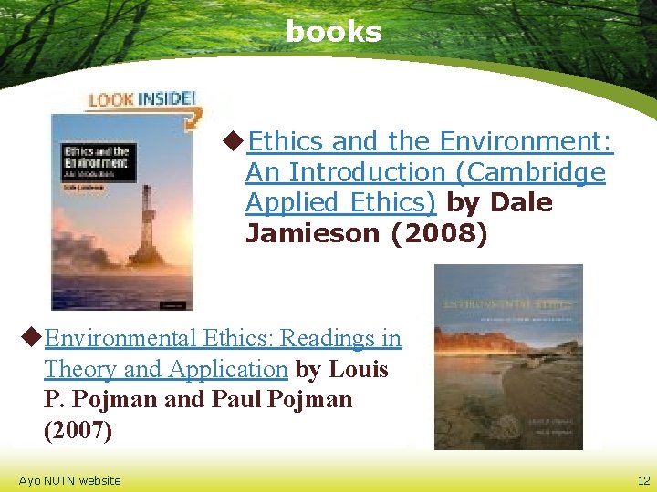 books u. Ethics and the Environment: An Introduction (Cambridge Applied Ethics) by Dale Jamieson