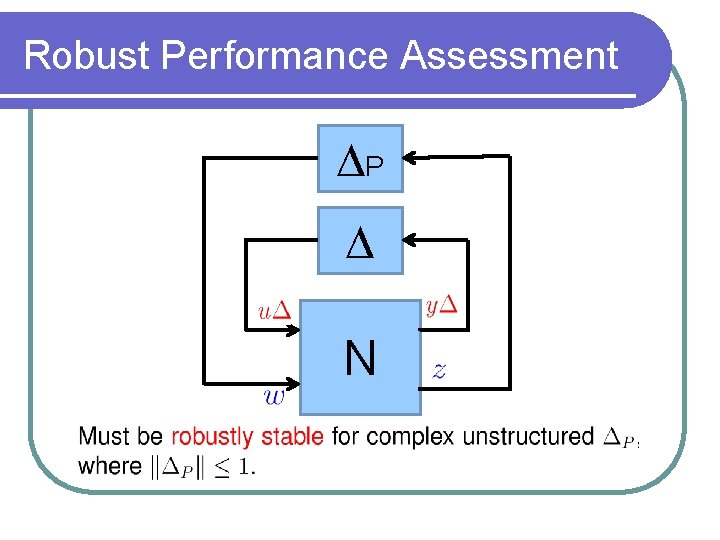 Robust Performance Assessment DP D N 