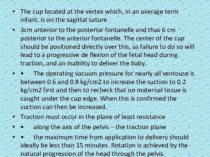  • The cup located at the vertex which, in an average term infant,