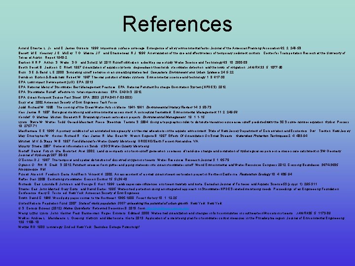 References Arnold, Chester L. , Jr. , and C. James Gibbons. 1996. Impervious surface