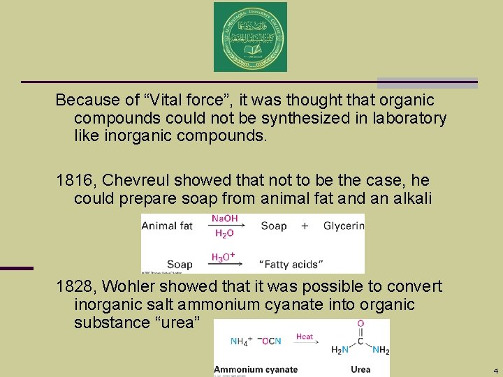 Because of “Vital force”, it was thought that organic compounds could not be synthesized