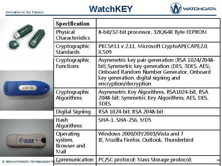 Watch. KEY Innovation is Our Passion Specification Physical Characteristics 8 -bit/32 -bit processor, 32