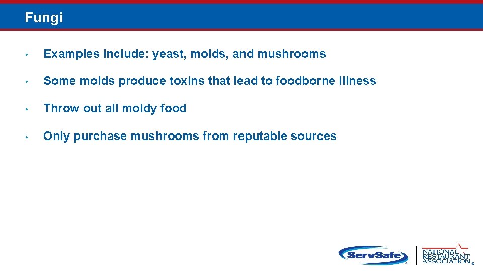 Fungi • Examples include: yeast, molds, and mushrooms • Some molds produce toxins that